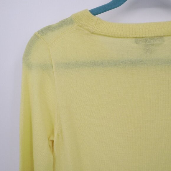 J. Crew‎ Merino Wool Sweater Womens PS Yellow Elevated Basic Preppy Academia - Picture 11 of 16